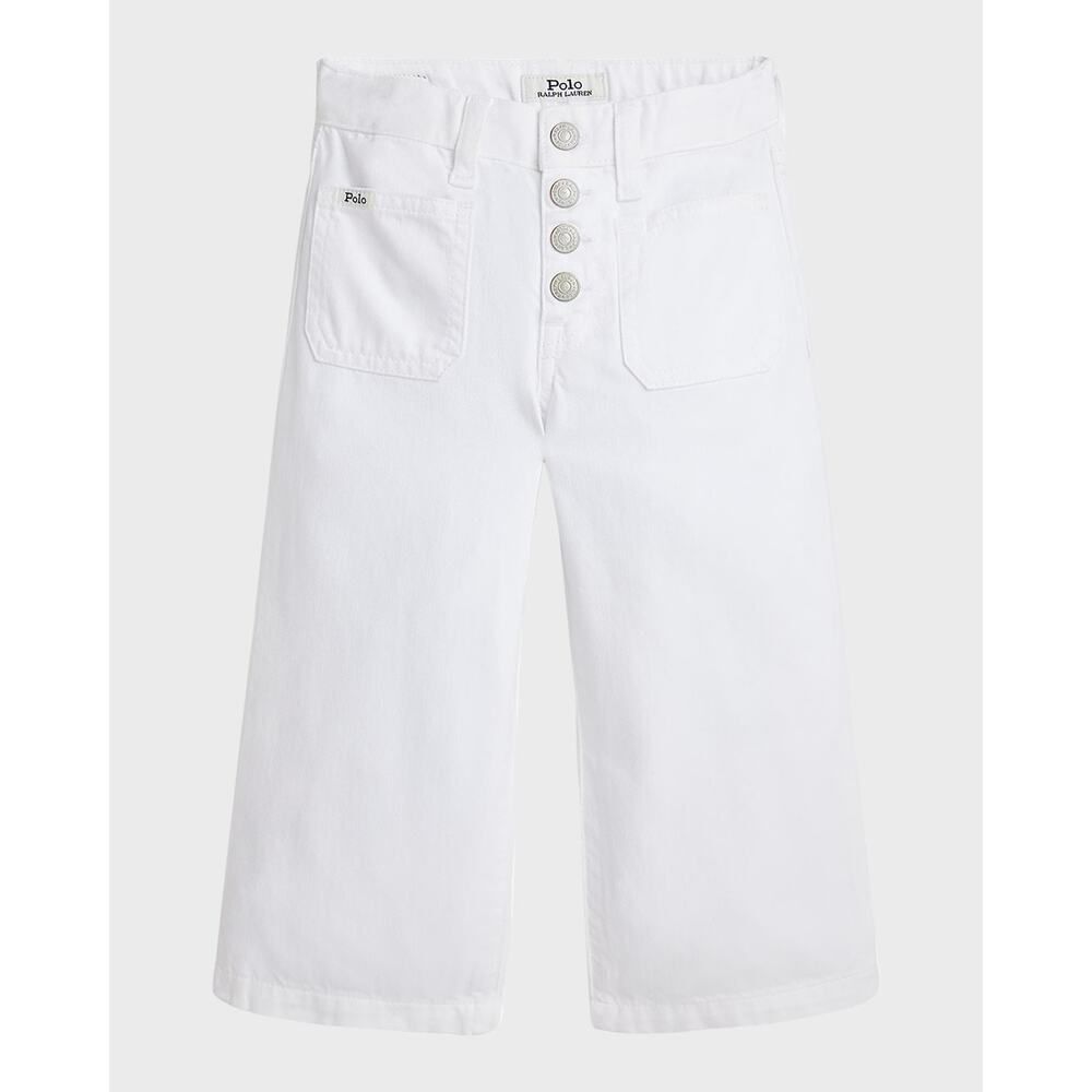 Polo Ralph Lauren Girls‎ Cropped Wide Leg White Denim Jeans Size 7